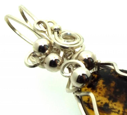 Baltic Amber Sterling Silver Wire Wrapped Pendant 04