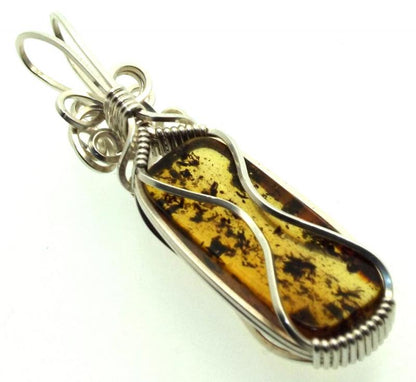 Baltic Amber Sterling Silver Wire Wrapped Pendant 08