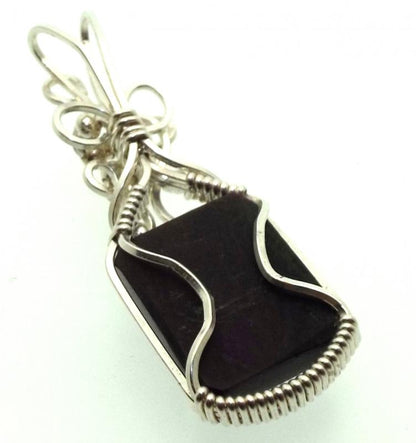 Sugilite Gemstone Sterling Silver Wire Wrapped Pendant 03