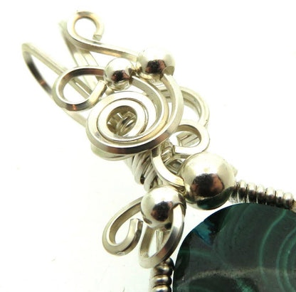 Chrysocolla Sterling Silver Wire Wrapped Pendant 04