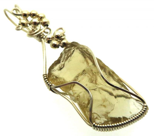 Lemurian Gold Andara Sterling Silver Wire Wrapped Pendant 476