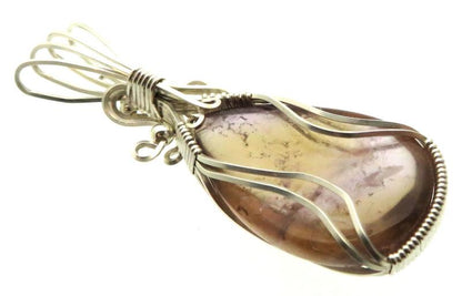 Ametrine Gemstone Sterling Silver Wire Wrapped Pendant 01