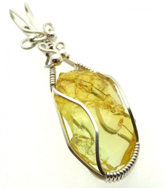 Lemurian Gold Andara Sterling Silver Wire Wrapped Pendant 484