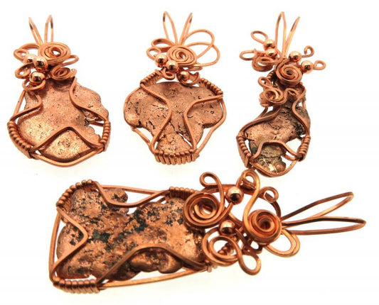 Lucky Dip Copper Nugget Copper Wire Wrapped Pendant
