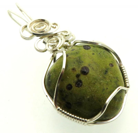 Atlantasite Silver Plated Wire Wrapped Pendant 01