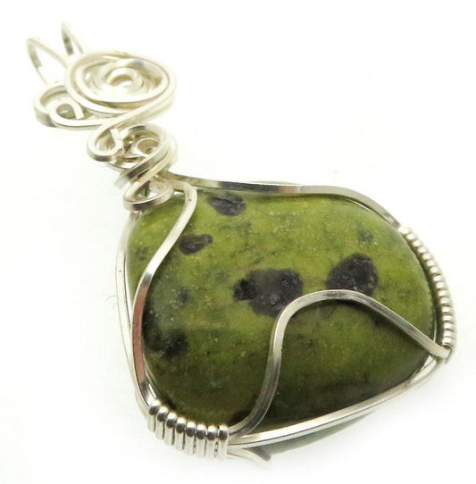 Atlantasite Silver Plated Wire Wrapped Pendant 02