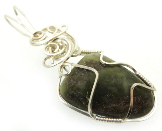 Connemara Marble Silver Plated Wire Wrapped Pendant 01