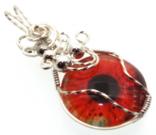 All Seeing Evil Eye Silver Plated Wire Wrapped Pendant 05