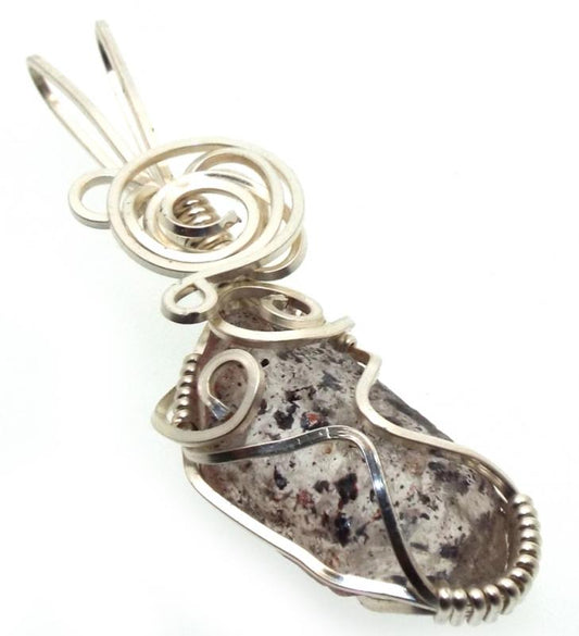 Cacoxenite Silver Plated Wire Wrapped Pendant 02