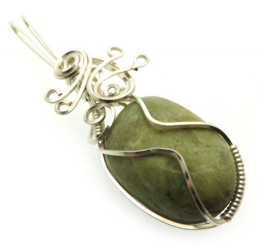 Connemara Marble Silver Plated Wire Wrapped Pendant 03