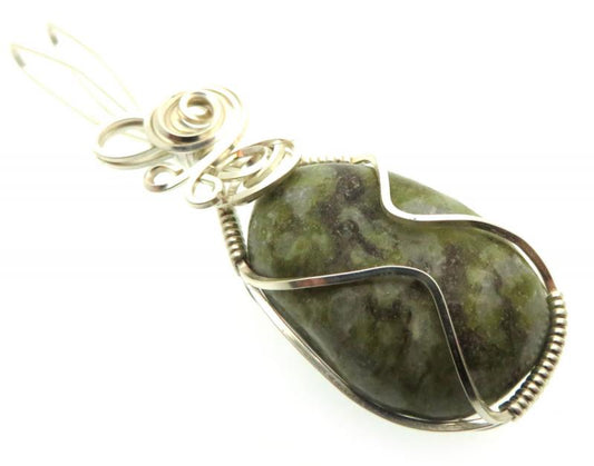 Connemara Marble Silver Plated Wire Wrapped Pendant 04