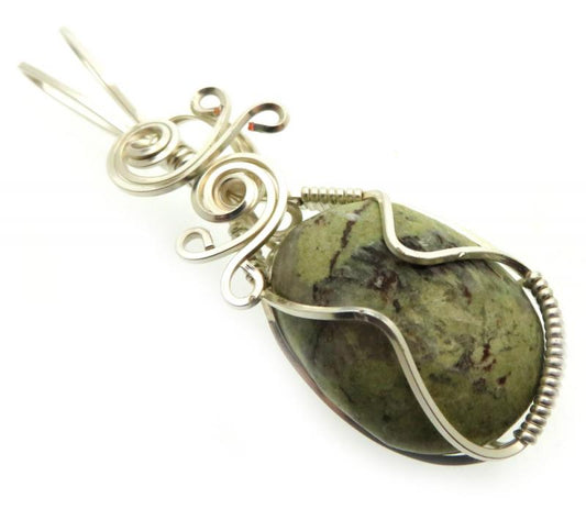 Connemara Marble Silver Plated Wire Wrapped Pendant 05