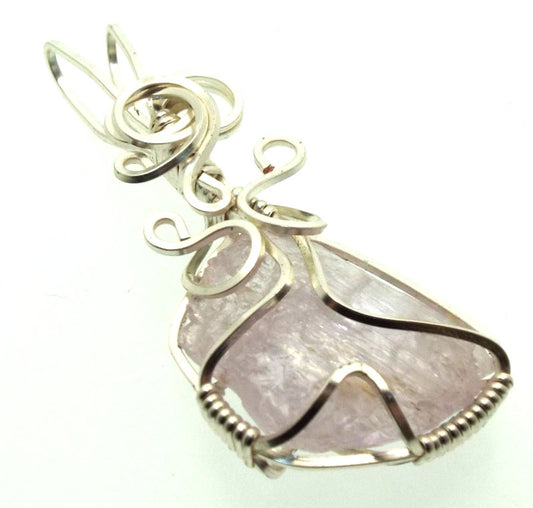 Kunzite Gemstone Silver Filled Wire Wrapped Pendant 03