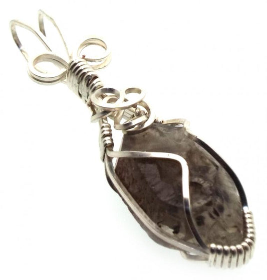 Cacoxenite Silver Plated Wire Wrapped Pendant 09