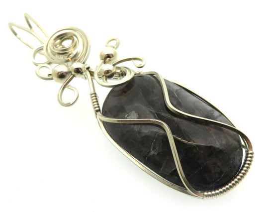Iolite Gemstone Sterling Silver Wire Wrapped Pendant 20