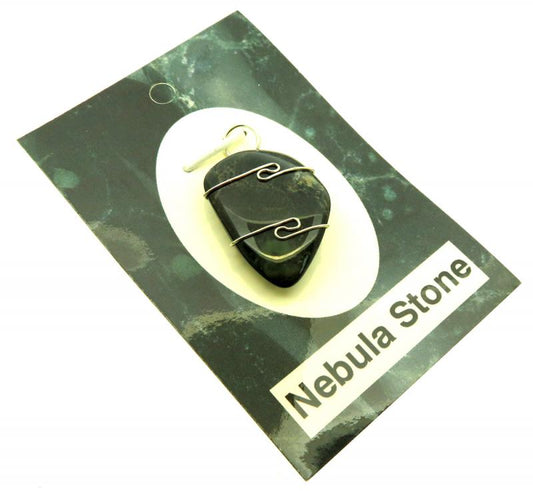 Nebula Stone Gemstone Sterling Silver Wire Wrapped Pendant 01