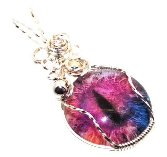 All Seeing Evil Eye Silver Plated Wire Wrapped Pendant 01