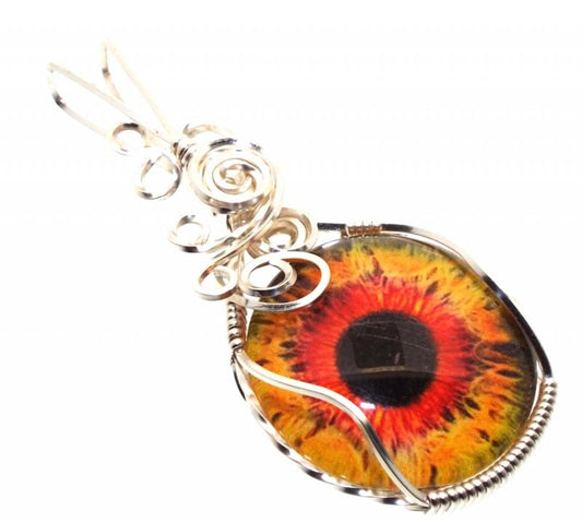 All Seeing Evil Eye Silver Plated Wire Wrapped Pendant 03