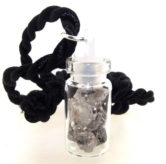 Witches Fingers Gemstone Crystal Glass Bottle Pendant