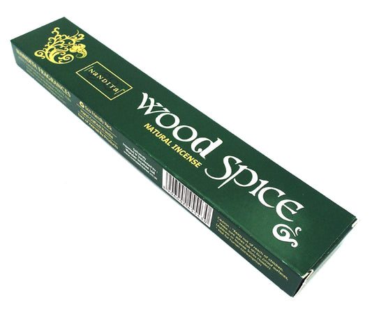 12x Nandita Wood Spice Natural Incense Sticks
