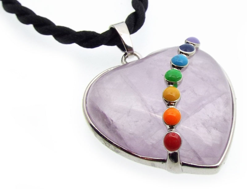 Amethyst Gemstone Chakra Heart Pendant