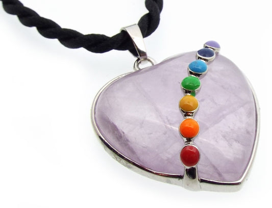Amethyst Gemstone Chakra Heart Pendant