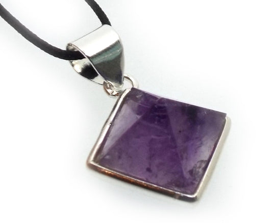Amethyst Gemstone Pyramid Pendant