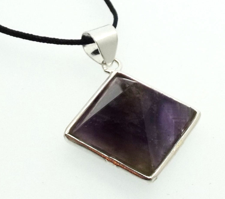 Amethyst Gemstone Pyramid Pendant