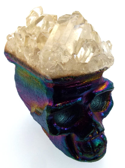 Titanium Aura Quartz Skull 04