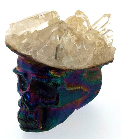 Titanium Aura Quartz Skull 04