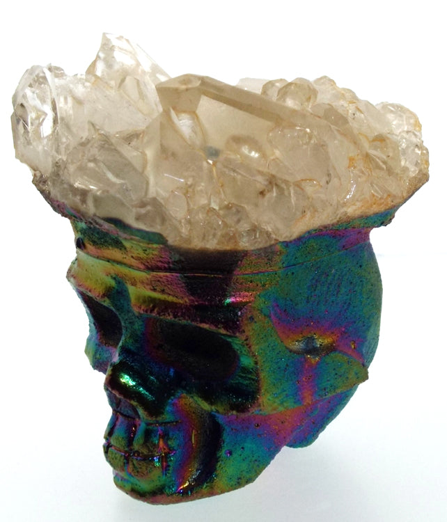 Titanium Aura Quartz Skull 05