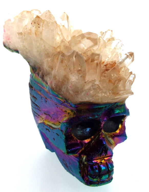 Titanium Aura Quartz Skull 06