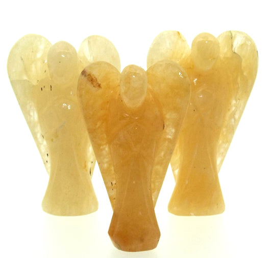 Golden Quartz Carved Gemstone Angel