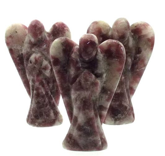 Lepidolite Carved Gemstone Angel