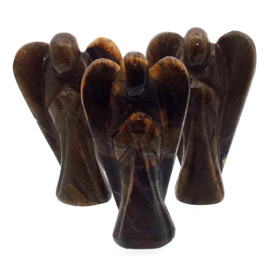 Tigers Eye Carved Gemstone Angel