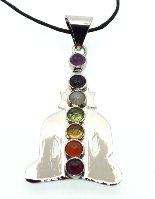 Chakra Gemstone Buddha Pendant