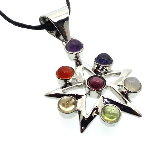 Chakra Gemstone Star Pendant