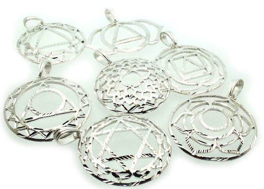 Seven Chakra Symbol Pendant Set