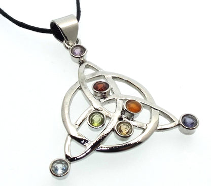 Chakra Gemstone Triquetra Pendant