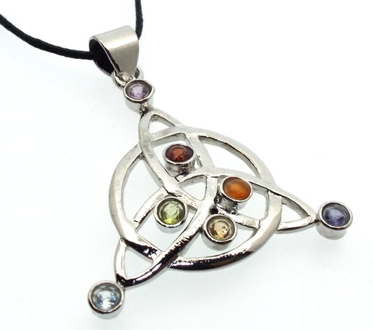 Chakra Gemstone Triquetra Pendant