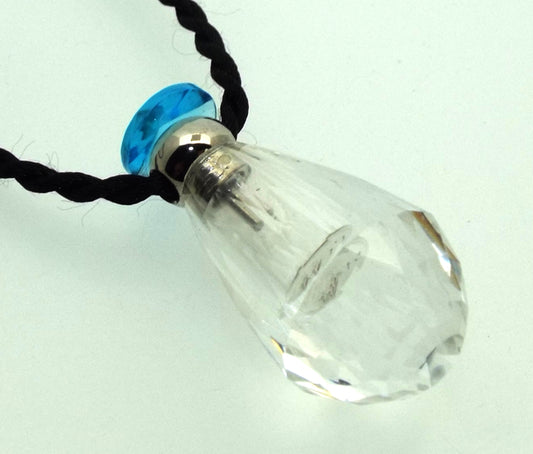 Clear Glass Perfume Bottle Style Pendant