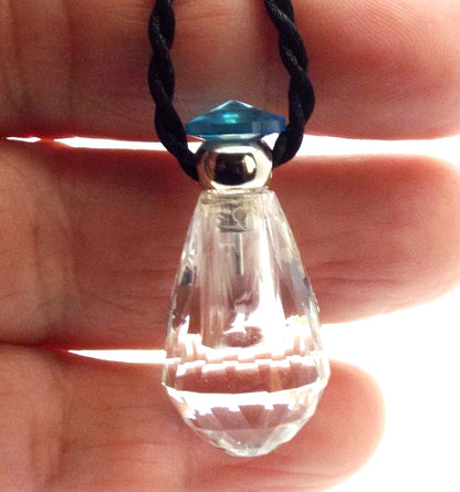 Clear Glass Perfume Bottle Style Pendant