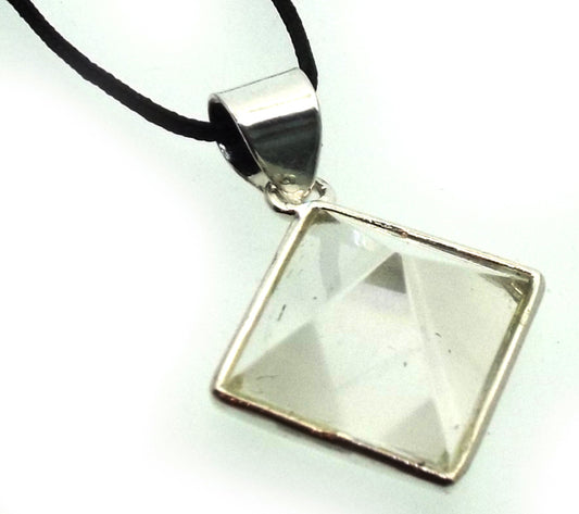 Clear Quartz Gemstone Pyramid Pendant