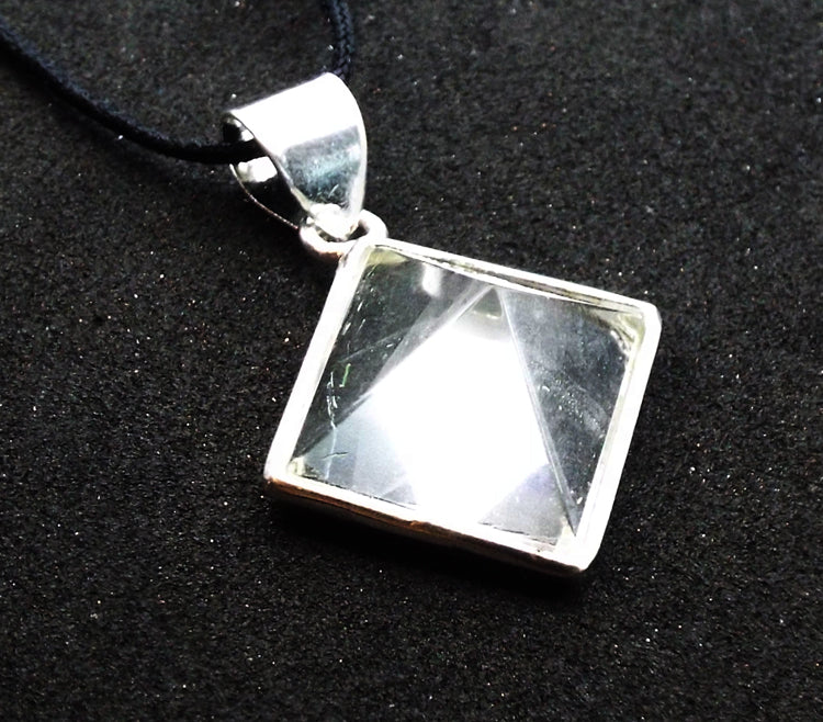Clear Quartz Gemstone Pyramid Pendant