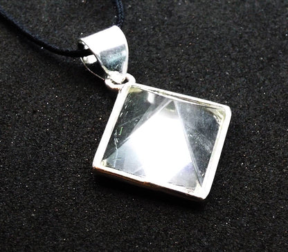 Clear Quartz Gemstone Pyramid Pendant