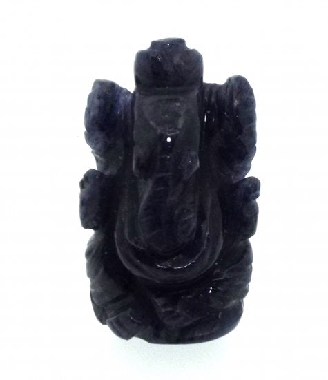 Iolite Carved Ganesha Design 3