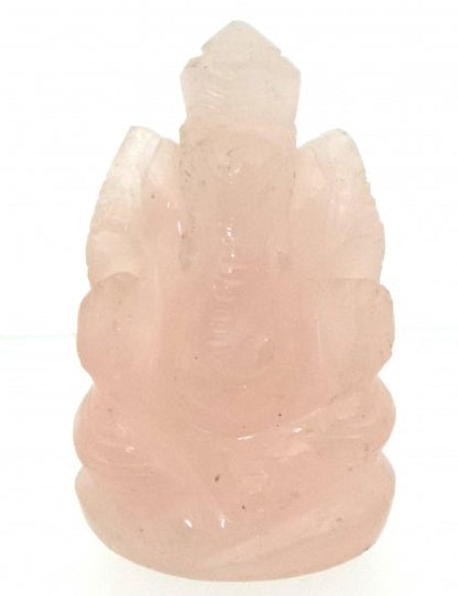 Rose Quartz Carved Ganesha Design 4