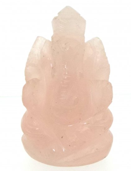 Rose Quartz Carved Ganesha Design 4