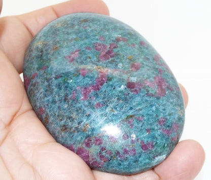 Ruby In Kyanite Palmstone Pebble 07