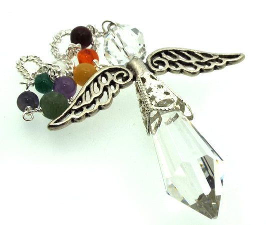 Cut Glass Crystal Guardian Angel Chakra Pendulum